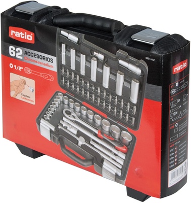 Maletin Herramientas Ratio 62 Piezas Chr-v Ratio